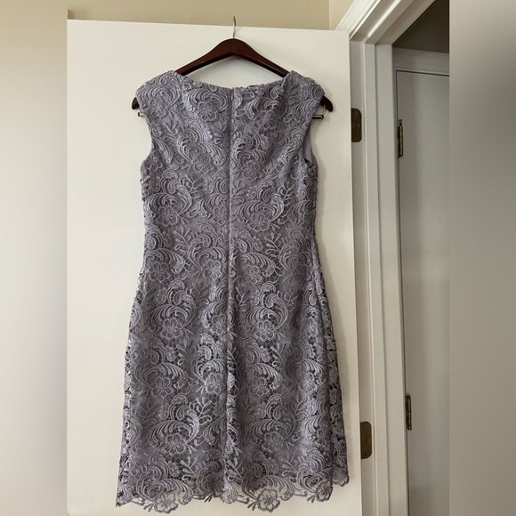 Ralph Lauren Evening Gray Lace Overlay Sheath Dress 10 - Picture 3 of 3